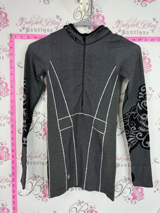Athleta Tops - Athleta jacket tight bodycon Dark Gray Hooded Athletic Bomber Jacket